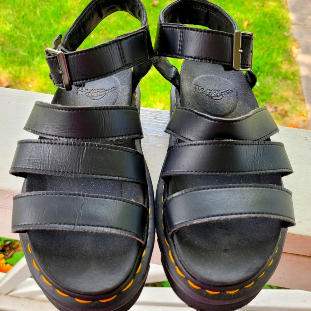 Black Doc Martens Blaire Platform Sandals 8
